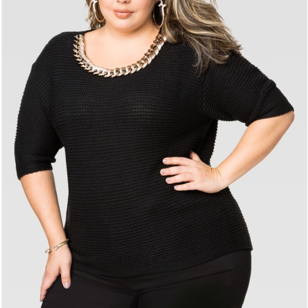 Ashley Stewart Gold chain sweater